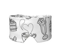 Máscara de dormir negra con estampado de té de la tarde para hombres y mujeres, cubierta suave para los ojos, diadema insonorizada para viajes, siesta