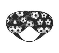 Máscara de dormir negra de fútbol con bloqueo de luz perfecta para viajes, yoga, siesta, correa totalmente ajustable