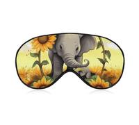Máscara de dormir para madre y bebé, diseño de elefante, girasoles, para mujeres y hombres, con correa ajustable, suave, transpirable, sin deslizamiento, esencial para viajes