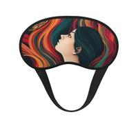 Máscara de dormir para mujer con pelo largo y colorido, suave y cómoda, con correa ajustable, opaca, para mujeres, niñas, hombres, viajes, yoga, siesta, trabajo, etc