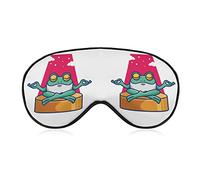 Máscara de dormir para yoga, rana para dormir, para hombres, mujeres, adolescentes, niños, máscara de sueño nocturno y venda, luz bloqueada, suave y cómoda, sombra de ojos para viajes, yoga, siesta