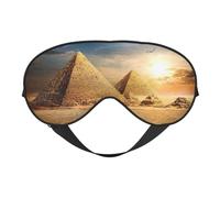 Máscara de dormir reversible con diseño de pirámide egipcia en el desierto, ideal para camping, meditación y turnos, ajuste cómodo, sin fugas de luz