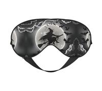 Máscara de dormir reversible con estampado de bruja de Halloween, ideal para camping, meditación y turnos, ajuste cómodo, sin fugas de luz