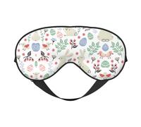 Máscara de dormir reversible con estampado de conejitos de flores, ideal para camping, meditación y turnos, ajuste cómodo, sin fugas de luz