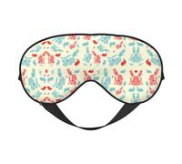 Máscara de dormir reversible con estampado de conejo mago, ideal para camping, meditación y turnos, ajuste cómodo, sin fugas de luz