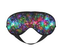 Máscara de dormir reversible con impresión artística brillante, hermosa y colorida, ideal para camping, meditación y turnos, ajuste cómodo, sin fugas de luz