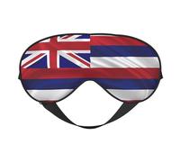 Máscara de dormir reversible de poliéster con bandera de Hawái con correa ajustable para máxima comodidad y bloqueo de luz
