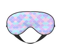 Máscara de dormir reversible de poliéster con diseño de sirena con correa ajustable para máxima comodidad y bloqueo de luz
