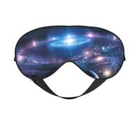 Máscara de dormir suave con bloqueo de luz y estampado espacial de fantasía para dormir de lado, mujeres y hombres, máscara de ojos transpirable con correa ajustable