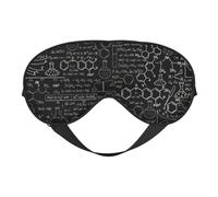 Máscara de dormir suave con diseño abstracto de ciencia química, 3D, correa ajustable, bloqueo de luz, reversible, cómoda máscara de noche