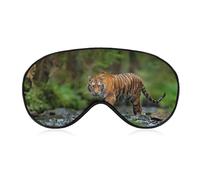 Máscara de dormir Tiger Walking in The River con correa ajustable, cómoda máscara de ojos suave para dormir, máscaras de ojos que bloquean la luz