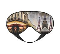 Máscara de dormir unisex con diseño de la Torre Eiffel de París, diseño de escena callejera de París, máscara de ojos de doble cara, ideal para el sueño profundo y el cuidado