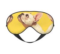Máscara de dormir unisex con estampado de bulldog francés, de doble cara, ideal para dormir profundamente y cuidado de la piel