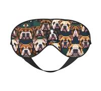Máscara de dormir unisex con estampado de bulldog inglés, máscara de ojos de doble cara, ideal para un sueño profundo y cuidado de la piel
