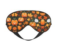 Máscara de dormir unisex con estampado de calabaza de doble cara, ideal para dormir profundamente y cuidado de la piel