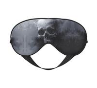 Máscara de dormir unisex con estampado de calavera fantasma de terror de doble cara, ideal para un sueño profundo y cuidado de la piel