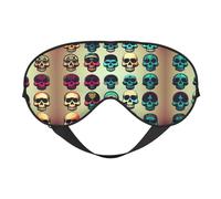 Máscara de dormir unisex con estampado de calavera retro de doble cara, ideal para dormir profundamente y cuidado de la piel