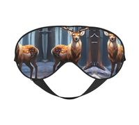 Máscara de dormir unisex con estampado de ciervo, máscara de ojos de doble cara, ideal para un sueño profundo y cuidado de la piel