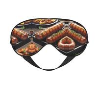 Máscara de dormir unisex con estampado de comida rápida, máscara de ojos de doble cara, ideal para un sueño profundo y cuidado de la piel