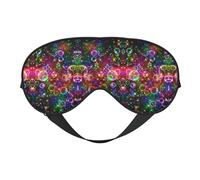 Máscara de dormir unisex con estampado de estrellas arcoíris de colores de doble cara, ideal para dormir profundamente y cuidado de la piel