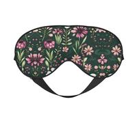Máscara de dormir unisex con estampado de flores y plantas de doble cara, ideal para un sueño profundo y cuidado de la piel