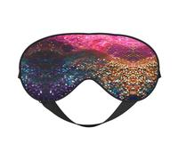 Máscara de dormir unisex con estampado de lentejuelas degradadas, máscara de ojos de doble cara, ideal para un sueño profundo y cuidado de la piel