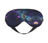 Máscara de dormir unisex con estampado de libélula y galaxia, máscara de ojos de doble cara, ideal para un sueño profundo y cuidado de la piel