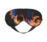 Máscara de dormir unisex con estampado de llama azul, máscara de ojos de doble cara, ideal para un sueño profundo y cuidado de la piel