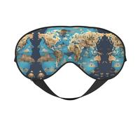 Máscara de dormir unisex con estampado de mapa de geografía mundial, máscara de ojos de doble cara, ideal para un sueño profundo y cuidado de la piel