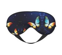 Máscara de dormir unisex con estampado de mariposa de doble cara, ideal para dormir profundamente y cuidado de la piel