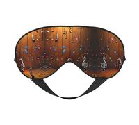 Máscara de dormir unisex con estampado de notas musicales, máscara de ojos de doble cara, ideal para un sueño profundo y cuidado de la piel