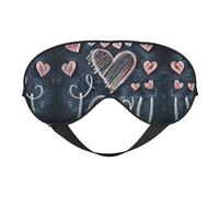 Máscara de dormir unisex con estampado de palabras y corazones con texto en inglés "I Love You Words with Hearts", máscara de ojos de doble cara, ideal para un sueño profundo y cuidado de