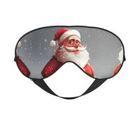 Máscara de dormir unisex con estampado de Papá Noel de dibujos animados, máscara de ojos de doble cara, ideal para un sueño profundo y cuidado de la piel