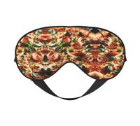 Máscara de dormir unisex con estampado de pizza y pepperoni 3D, máscara de ojos de doble cara, ideal para un sueño profundo y cuidado de la piel