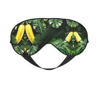 Máscara de dormir unisex con estampado de plátano y palma, máscara de ojos de doble cara, ideal para un sueño profundo y cuidado de la piel
