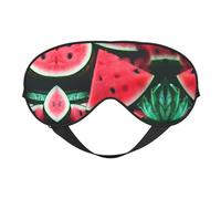 Máscara de dormir unisex con estampado de sandía roja, máscara de ojos de doble cara, ideal para un sueño profundo y cuidado de la piel