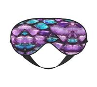 Máscara de dormir unisex con estampado de sirena, color rojo pastel, morado, aguamarina, máscara de ojos de doble cara, ideal para un sueño profundo y cuidado de la piel