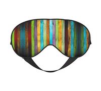 Máscara de dormir unisex con estampado de tablero de madera colorida, máscara de ojos de doble cara, ideal para un sueño profundo y cuidado de la piel