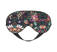 Máscara de dormir unisex con estampado floral bohemio colorido de doble cara, ideal para un sueño profundo y cuidado de la piel