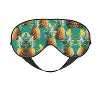 Máscara de dormir unisex con estampado hawaiano de piña tropical, máscara de ojos de doble cara, ideal para un sueño profundo y cuidado de la piel