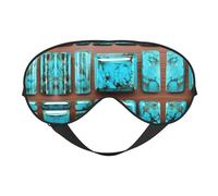 Máscara de dormir unisex con estampado turquesa azul aguamarina brillante, máscara de ojos de doble cara, ideal para un sueño profundo y cuidado de la piel