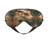 Máscara de dragón dorado para sueño profundo y relajación, ajustable, suave y transpirable para viajes, meditación y más