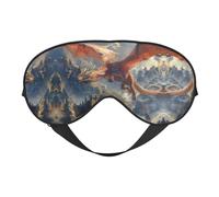Máscara de dragones y castillos para sueño profundo y relajación, ajustable, suave y transpirable para viajes, meditación y más