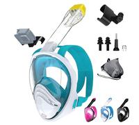 Máscara de esnórquel de cara completa para niños, máscara de buceo con soporte de cámara desmontable, máscara de buceo de visión amplia de 180°, antivaho con correas ajustables para la cabeza, nuevo