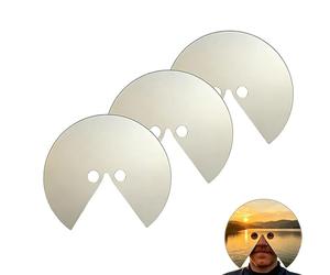 Máscara de Espejo - «Lo que estoy mirando»: Divertido espejo frontal «anti-selfie», espejos creativos redondos de rostro dividido, decoración surrealista de espejos faciales portátiles (3pcs)