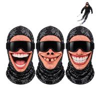 Máscara de Esquí con Cara Realista Divertida para Adultos, Balaclava de Invierno de Cabeza Completa con Abertura para Ojos, Máscara de Disfraz Divertida para Navidad Fiestas, Eventos y Nieve