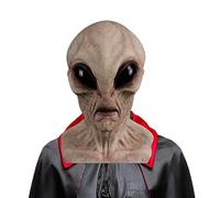 Máscara de extraterrestre Máscaras de Halloween para adultos Máscara realista de cabeza completa aterradora Disfraz de accesorio de extraterrestre espeluznante Disfraz para fiesta de cosplay de Hallo