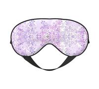 Máscara de flores lilas en flor para un sueño profundo y relajación, ajustable, suave y transpirable para viajes, meditación y más