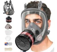 Máscara de gas, máscara completa, protección contra el polvo, supervivencia, nuclear y química, con filtro de carbón activo, protección respiratoria, polvo fino para gases, productos químicos (MS80