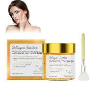 Máscara De Gel Anti-Arrugas - Mascarilla Facial Hidratante Y Nutritiva En Gel Para Cuidado De La Piel - 120g Con Pincel - Para Piel Radiante, Reafirmante, Anti-Edad Y Dormir